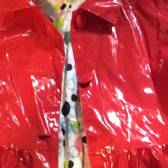 Nori, little girls lined rain coat, size small red - Picture 6 of 6